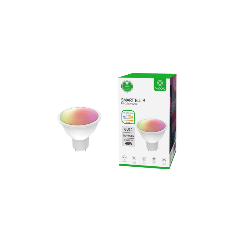Woox Smart Home LED Izzó - R9076 (GU10, SPOT, RGB+CCT, 30.000h, 5.5W, 400LM, 2700-6500K)