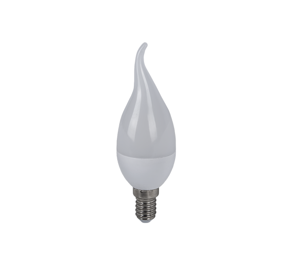 LED lámpa égő, E14 foglalat, gyertya láng forma, 6 watt, természetes fehér