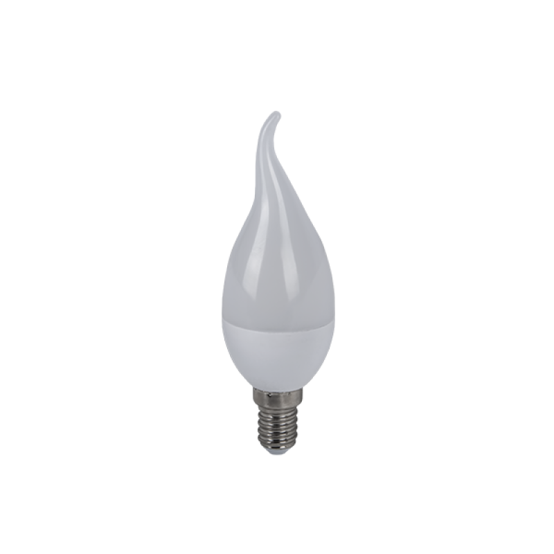 LED lámpa égő, E14 foglalat, gyertya láng forma, 6 watt, meleg fehér